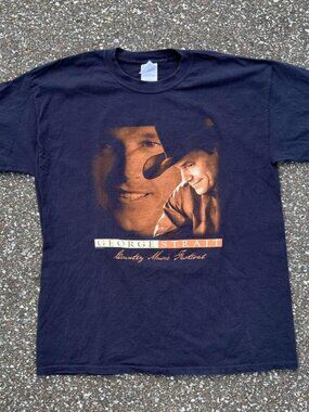 Vintage George Strait Country Music Festival Black Tee T Shirt Men’s XL